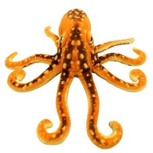 Fiesta Toy Orange Brown Octopus Squid Plush 13.5" A18394 Stuffed Animal